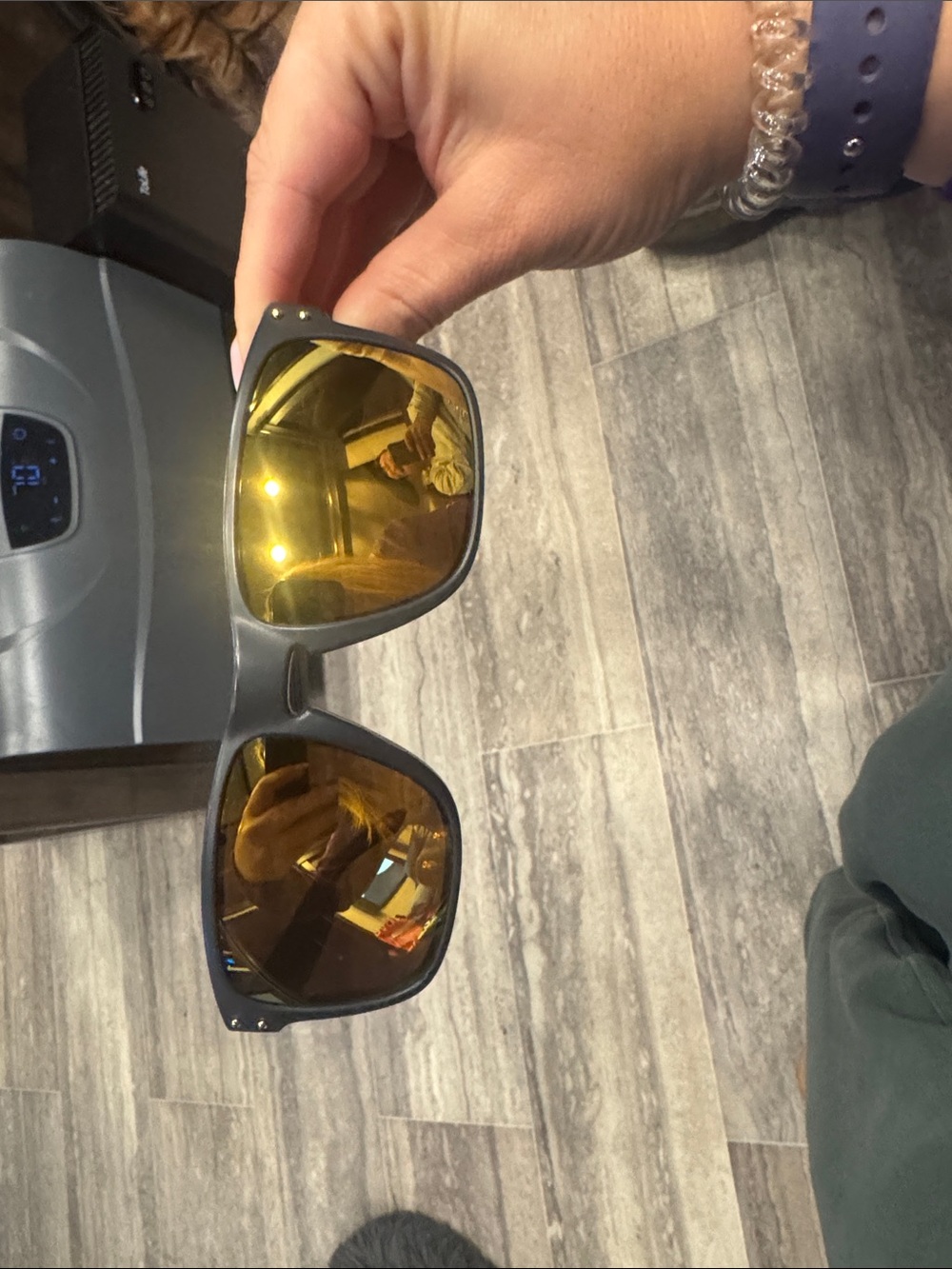 Oakley Holbrook Prizm P Sunglasses with Yellow/GoldMirrored Lenses - Black Frame
